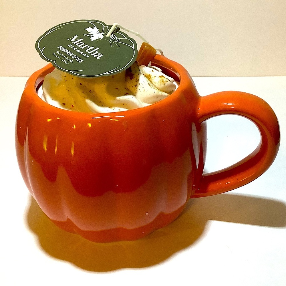Martha Stewart Pumpkin Latte Scented Candle In Ceramic Mug New
